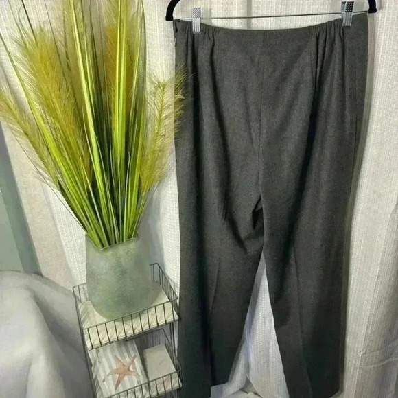Talbots Women’s 12W Gray Wool Trousers Side Zip Wide Leg Made In Italy Pants - Picture 7 of 13